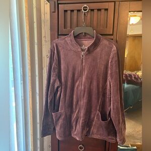 Cuddl Duds Purple Velour Jacket